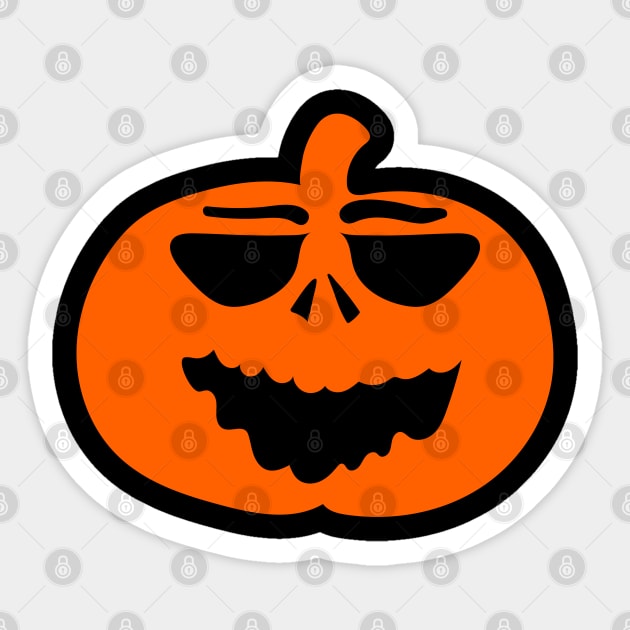 Halloween Funny Laughing Cartoon Pumpkin Face Sticker by koolteas